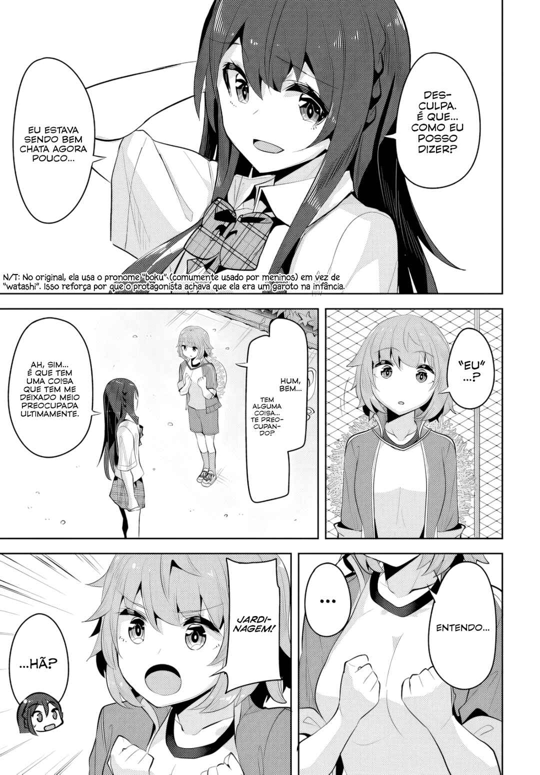 Tenkousaki no Seiso Karen na Bishoujo ga, Mukashi Danshi to Omotte Issho ni Asonda Osananajimi datta Ken capítulo 15 página 10
