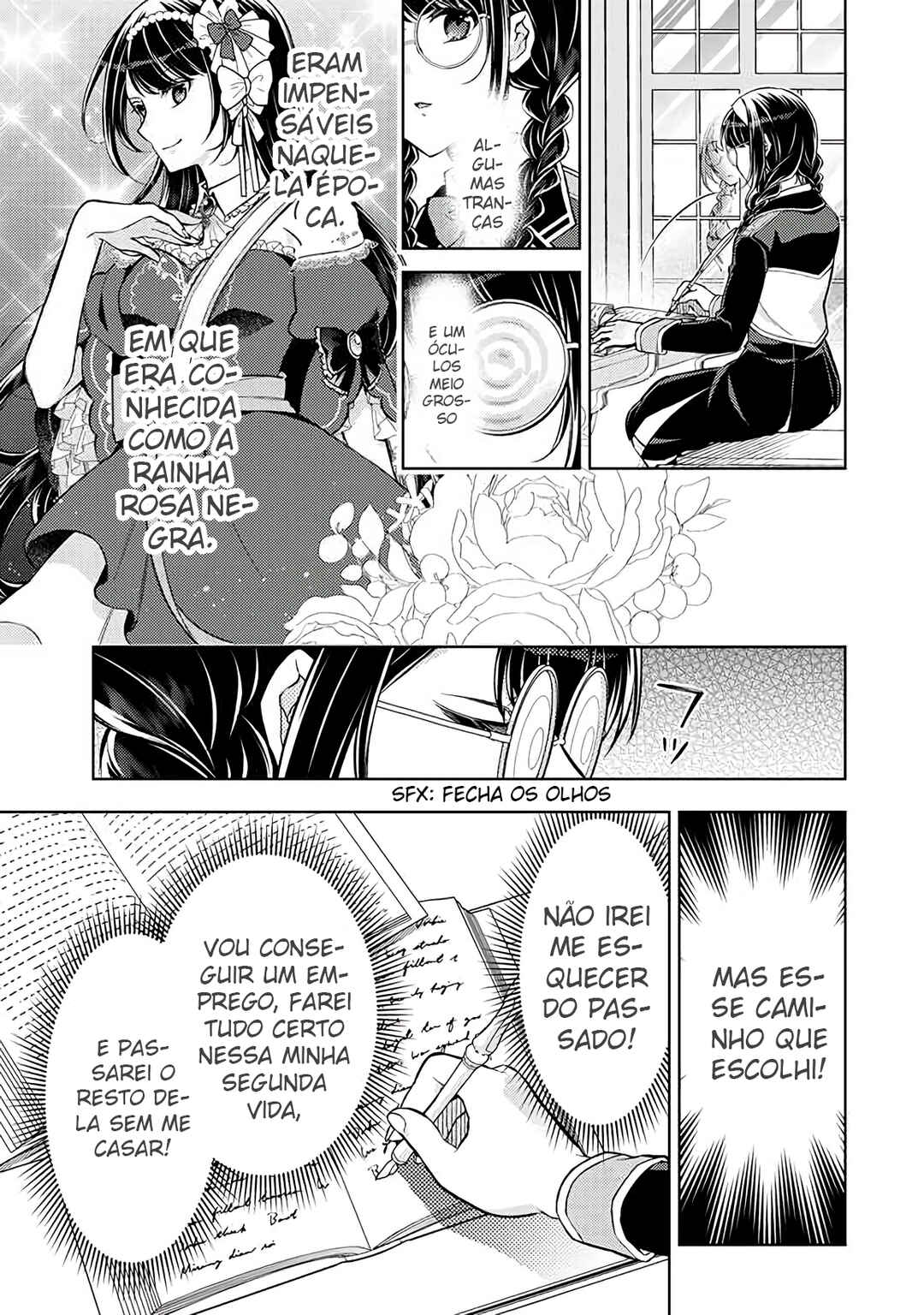 Dantoudai ni Kieta Densetsu no Akujo, Nidome no Jinsei de wa Gariben Jimi Megane ni Natte Heion wo Nozomu capítulo 1.2 página 6