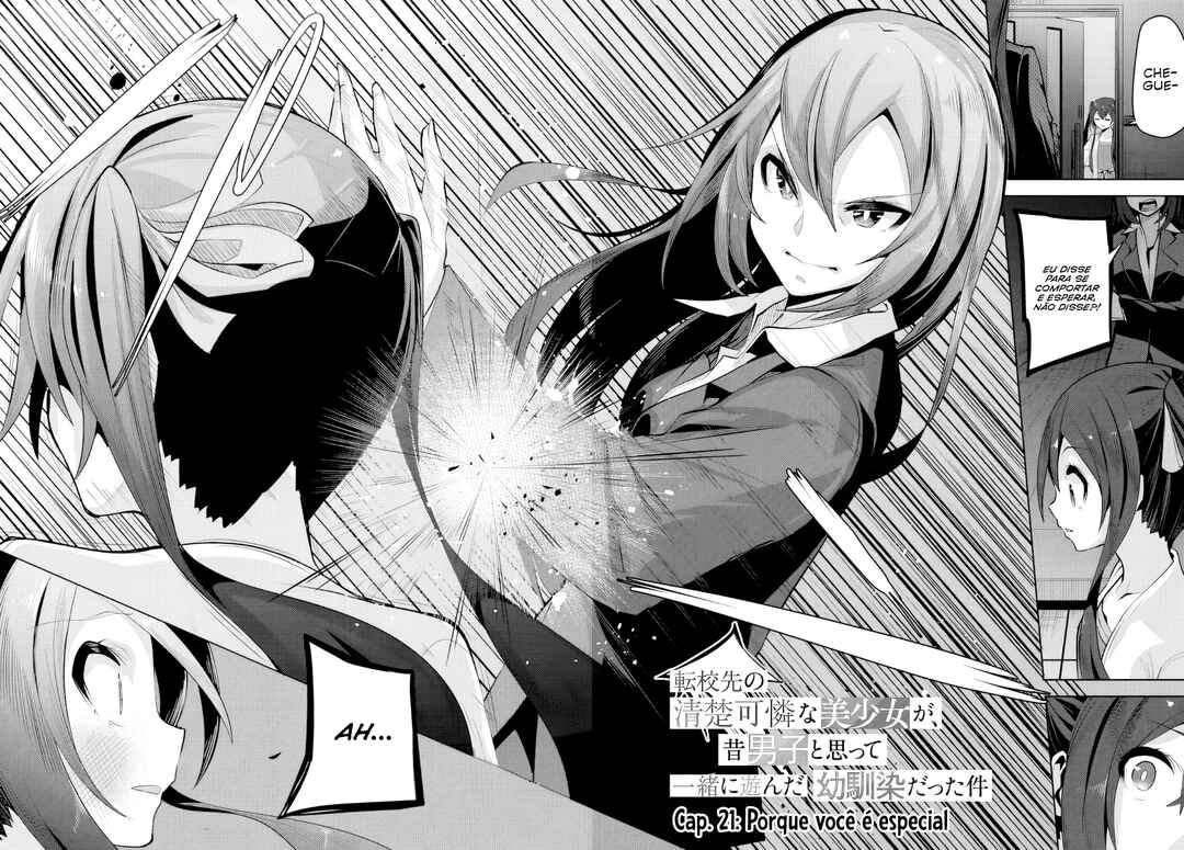 Tenkousaki no Seiso Karen na Bishoujo ga, Mukashi Danshi to Omotte Issho ni Asonda Osananajimi datta Ken capítulo 21 página 3